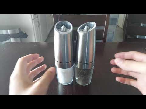 xinxu Gravity Electric Salt and Pepper Grinder Set, Automatic