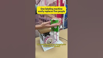 One labeling machine easily replaces five people #labeling #machine #factory #box #agent