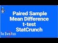 8.3.10 Paired (dependent) sample mean differenceT-test problem using StatCrunch