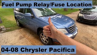 Fuel Pump Relay And Fuse Location Chrysler Pacifica 4.0 V6 2004 2005 2006 2007 2008 04 05 06 07 08
