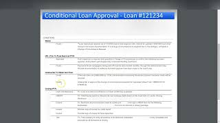 Conditional mortgage loan approval: Refinance cash out on a 30 yr conventional mortgage full detail