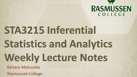 STA3215 Inferential Statistics and Analytics Module 02