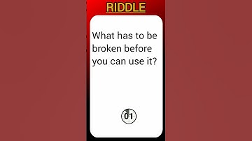 What Has to Be Broken Before You Can Use It? | Mind-Blowing Riddle! 🧩 #shorts #riddles