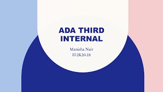 Third Internal Solutions (ADA Assignment)