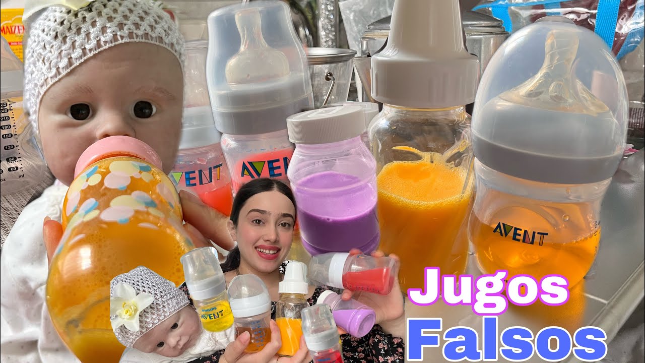 4 FORMAS DIFERENTES DE HACER JUGOS FALSOS PARA TU MUÑECA / COMO HACER JUGO FALSO PARA TU BEBÉ REBORN