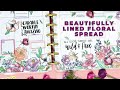 PLAN WITH ME | BEAUTIFULLY LINED FLORAL SPREAD | THE HAPPY PLANNER