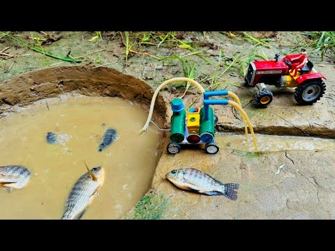 catch fish using mini water pump | fishing exciting | diy tractor @Mini ...