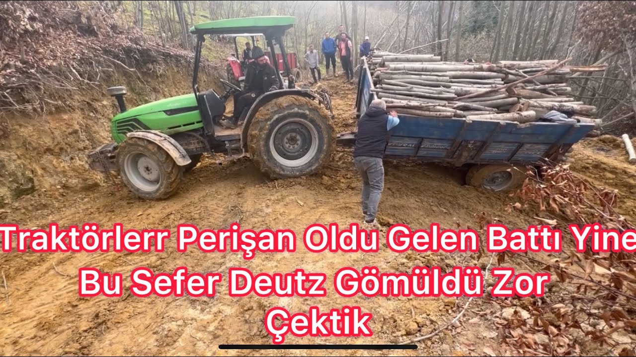 Bu Sefer Koca Deutz Gömüldü!!Yollar Çamurlu Traktörler Gömülüyor! Odun Alımı Zor Anlar Yaşatıyor!!