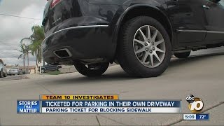Ticketed for parking in their own driveway