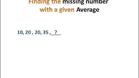 Average and Missing Number