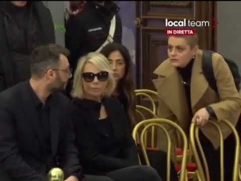 Maria De Filippi e suo figlio Gabriele Costanzo alla Camera Ardente di Maurizio Costanzo