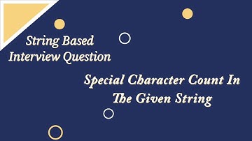 Special Character Count In The Given String