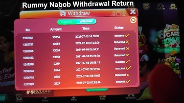 Rummy Nabob Withdrawal Problem Solve | Rummy Nabob Game Withdraw Processing, Return, Reject, Failed