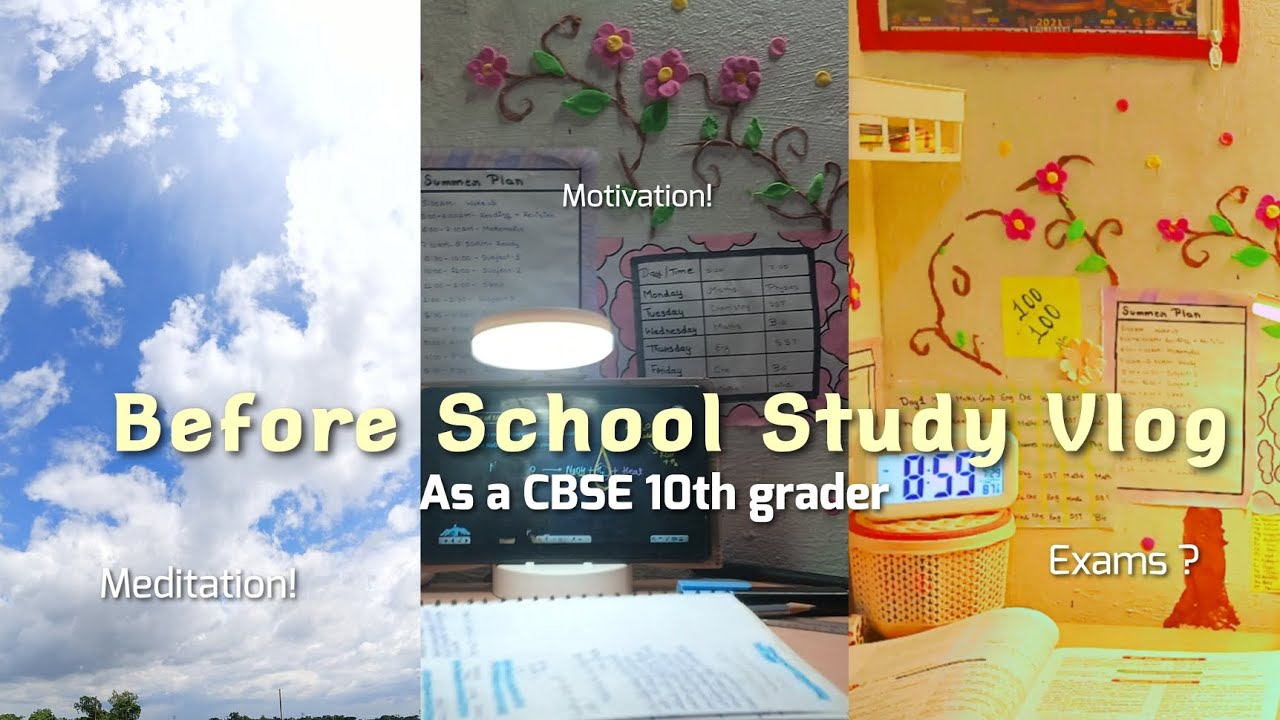 BEFORE SCHOOL STUDY VLOG || As a CBSE 10th grader - YouTube