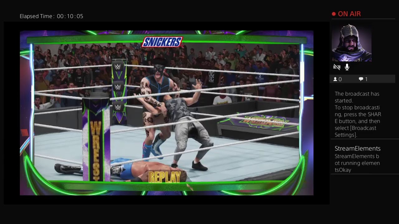 WWE 2K19 Yamashita vs. Edge vs. Nate Slater Over The Top Rope