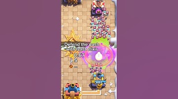 Defend this push with least elixir!🔥😱 #shorts #clashroyale