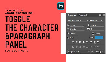 Toggle the Character panel in #photoshop  For #beginners  #textediting  option.