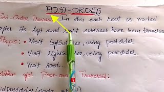 POSTORDER  Binary Tree Traversal in datastructures || Part-3