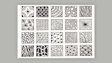 20 Easy Zentangle Patterns for Beginners | Step-by-Step Zentangle Doodle Art