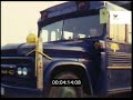 1960s USA, Hippy Bus on Road Trip