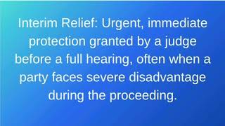 Interim relief.