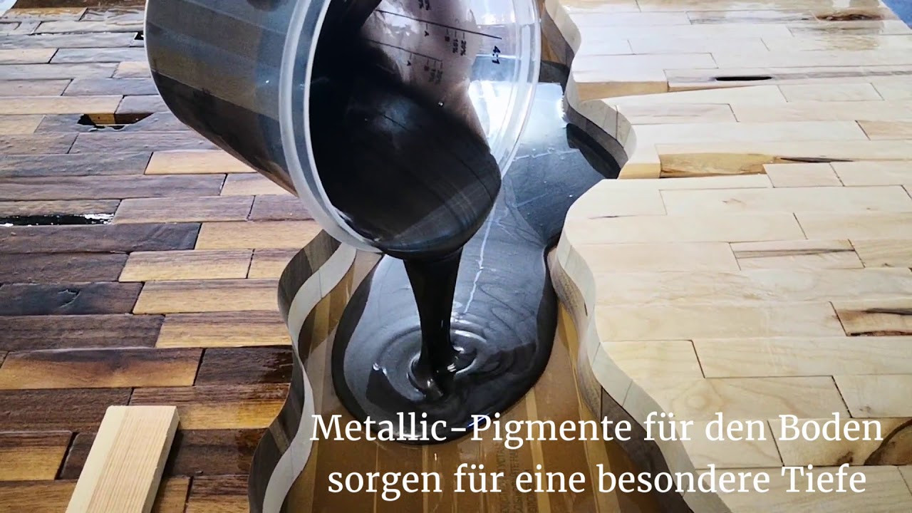 Tisch aus Epoxidharz und Holz Kunstharz-Design - YouTube