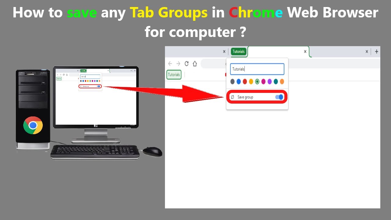 How to save any Tab Groups in Chrome Web Browser for computer ? - YouTube