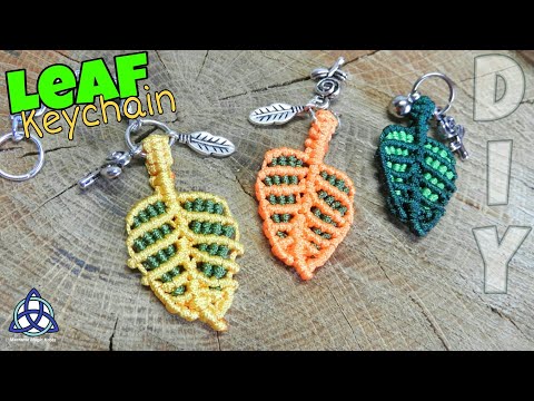 Macrame Leaf Tutorial Simple Leaf Keychain Diy Youtube