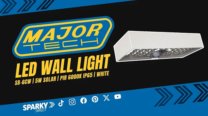 Major Tech SB-6CW | 5W Solar LED Wall Light With PIR 6000K IP65 | White