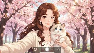 🌸 Cherry Blossom Picnic Day with My Cute Cat | Relax With Me After Work screenshot 5