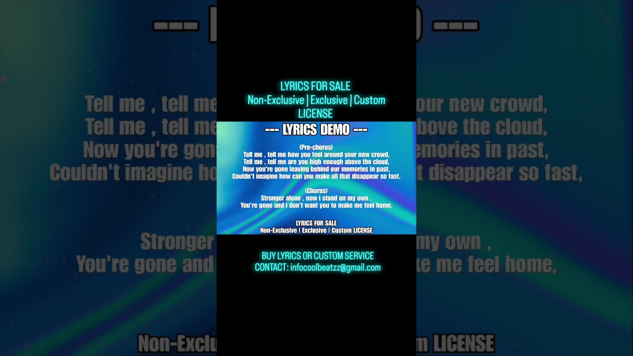 LYRICS + BEATS FOR SALE 