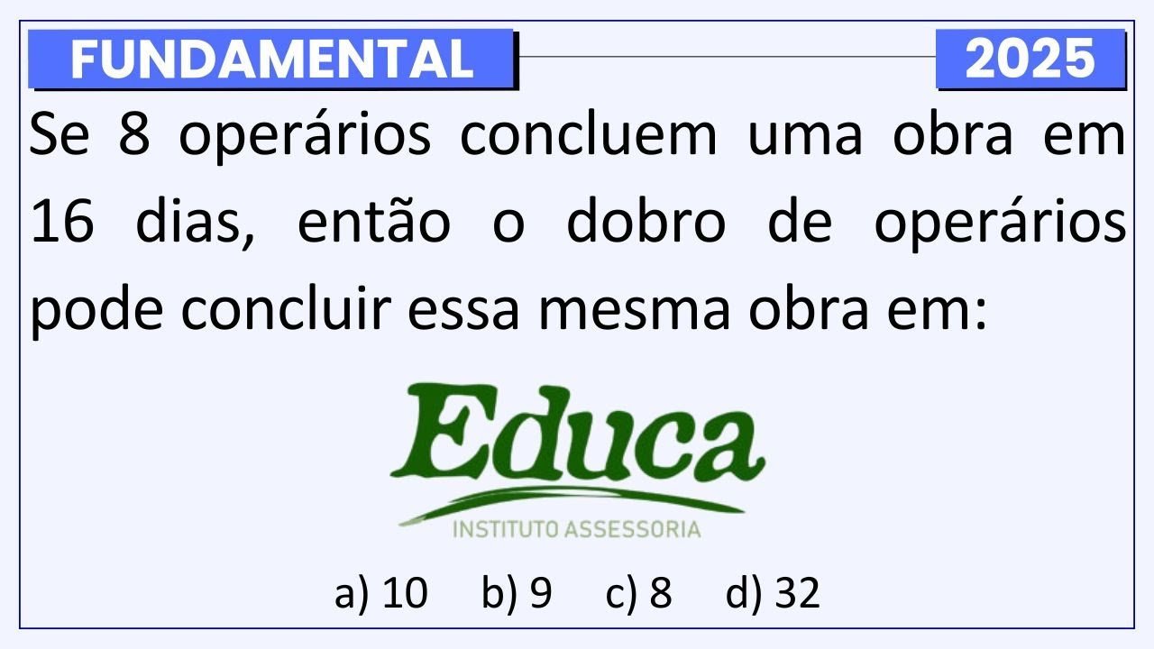 Faça REGRA de TRÊS FÁCIL na Prova da Banca EDUCA