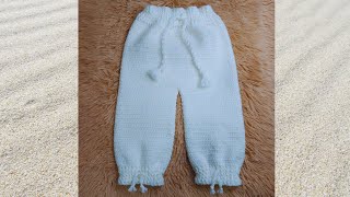 Calça em crochê para bebês - 3 a 6 meses