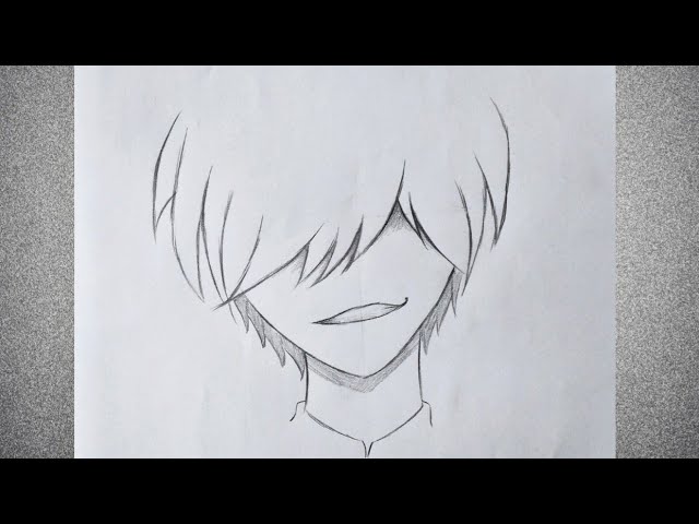 Easy anime drawing | how to draw a boy with evil smile step-by-step -  YouTube