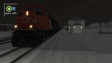 Open Rails - CN Ruel Subdivision | Heavy Winter Westbound | Train CN 303 (Capreol - Foleyet)