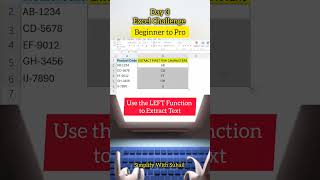 Extract Text Easily in Excel with LEFT() | Day 3 Excel Challenge #excel