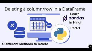 How to Delete Row and columns in Pandas Dataframe in Hindi  - Tutorial camp