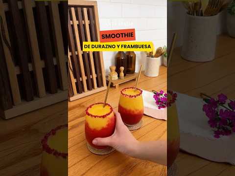 Smoothie de durazno y frambuesa
