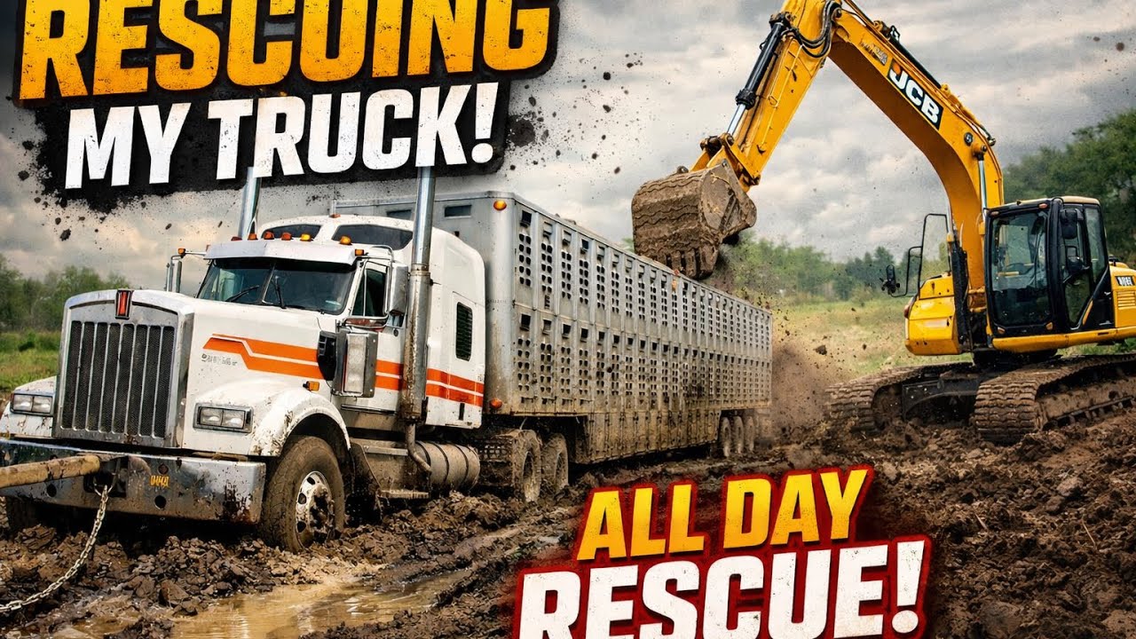 Pura Din Lag Gaya! Truck Rescue with JCB | Kenworth W900 / new indian tractor game /FS25