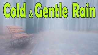 🎧 Cold & Gentle Rain Sounds by Park Bench | Ambient Noise for Great Sleep & Relaxation