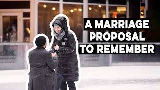 Surprise Marriage Proposal at the Rockefeller Center Ice Skating Rink (Ron \& Amy)