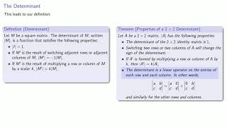 Determinants, Part One Profile