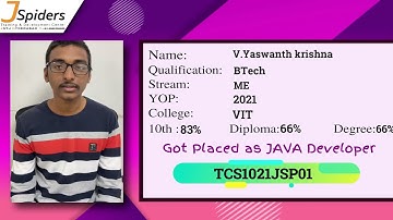 CONGRATULATIONS V. YASHWANTH KRISHNA PLACED AS JAVA DEVELOPER