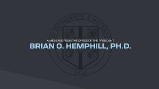 With Deepest Sympathy and Heartfelt Condolences: A Video Message from President Hemphill