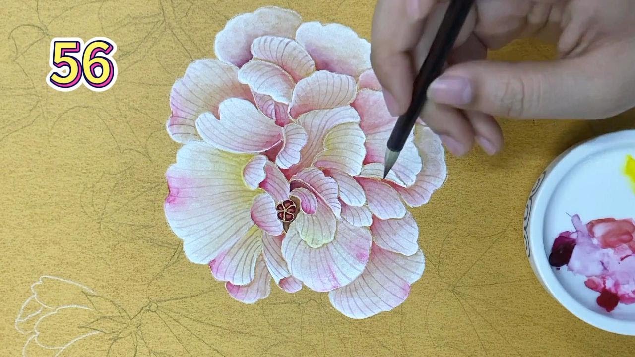 芙蓉花的画法【1】_初學者花鳥畫_中國畫教學/Hibiscus Flower Painting【1】_Flower and Bird ...