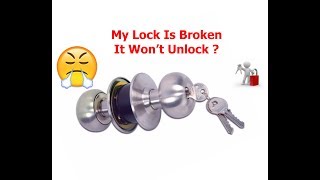 Broken Handle Lock FIx ----   Won't Unlock  ---- Will Not Open