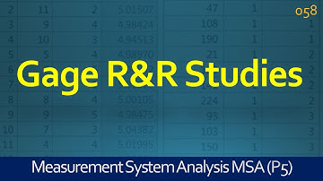 058 MSA | Gage R&R Studies | Repeatability and Reproducibility | Lean Six Sigma Training