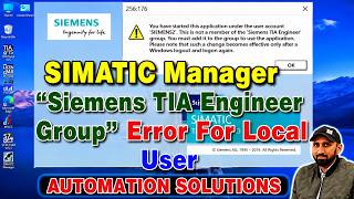 Simatic Manager: Siemens TIA Engineer Group Error for Local User-2026