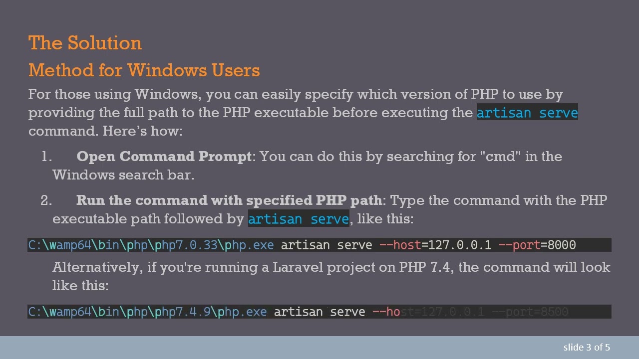 How to Run php artisan serve with Different PHP Versions in Laravel