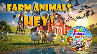 Farm Animals Hey! The Happy Farm Parade 🐶🐷🐮 | Fun Animal Song for Kids